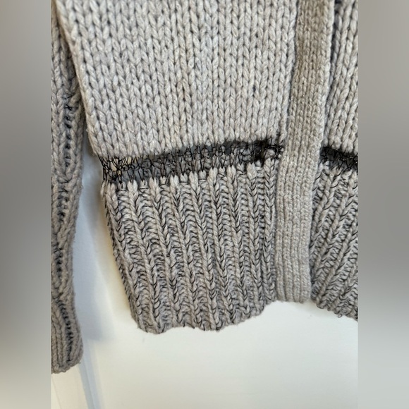 Duffy Gray Wool Chain Link Grunge Cardigan - Picture 5 of 6